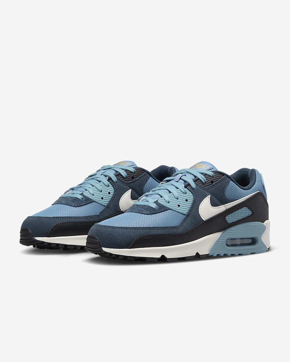 Nike air max 90 navy blue and grey on sale